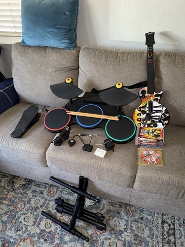 Set completo guitar hero ps3 - guitar,